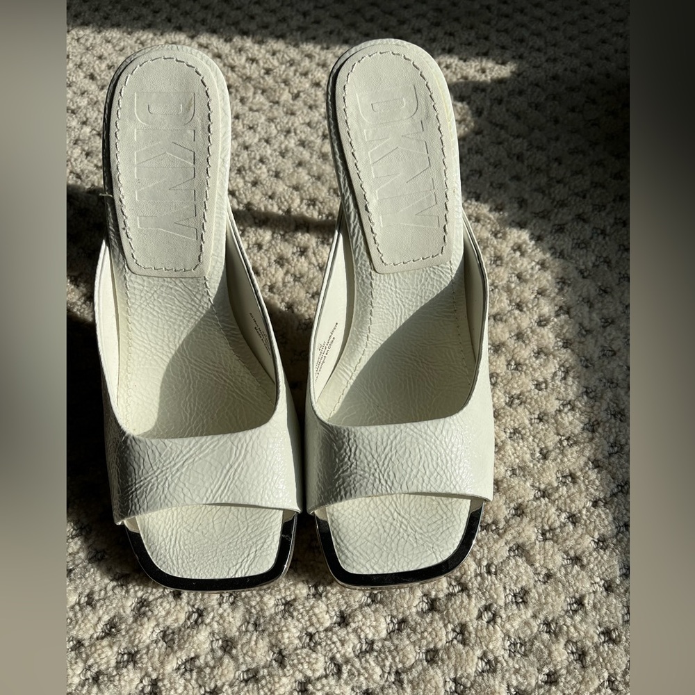 White DKNY heels